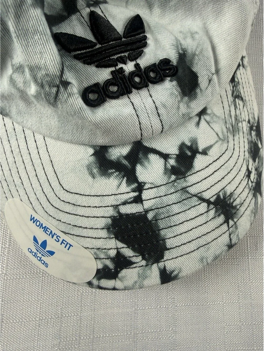 Adidas Originals Tie Dye Trefoil Strapback Hat Cap Black White Women’s OSFA NWT